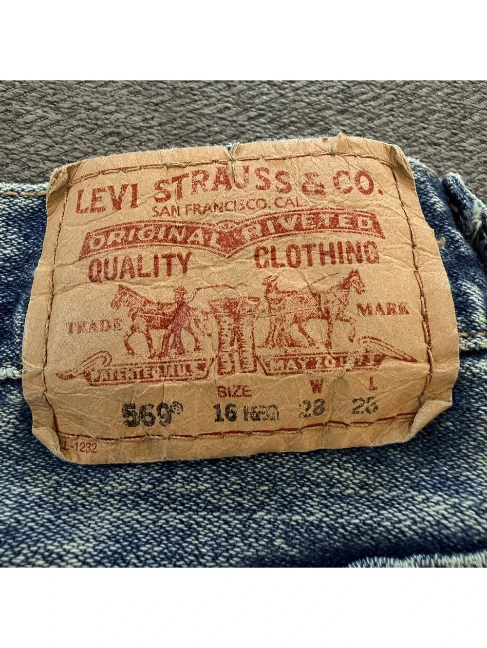 Levis 569 Reworked Cutoff Shorts W28 USA Flag Distressed Acid Wash Y2K